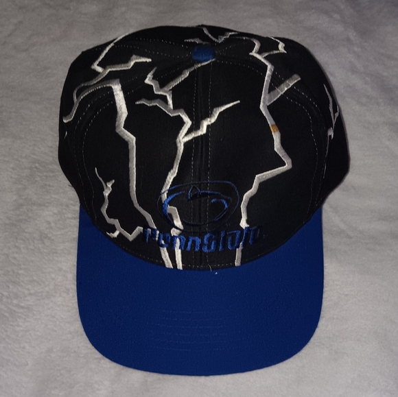 90s Penn State Nittany Lions Vintage Lightning Snapback Hat Sports Cap